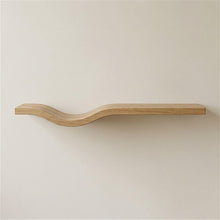 Load image into Gallery viewer, Curved Teakwood Wall Shelf, Handmade Wooden Floating Shelf, Modern Wave Shelf, Minimalist Wall Decor, Solid Wood Shelf, Japandi Shelf
