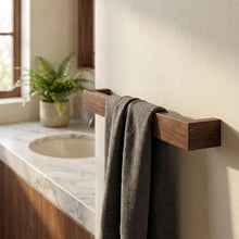 Load image into Gallery viewer, Towel Rack | Walnut Wooden Towel Holder | Bathroom Storage | Wall Mounted Towel Rail
