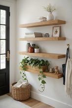 Load image into Gallery viewer, Solid Wood Wall Shelves, Floating Shelves,  Storage Shelf, Modern Minimalist Wood Shelving, Living Room Decor - Set of 4
