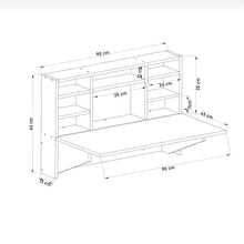 Load image into Gallery viewer, Wall Mounted Folding Table with Shelves, Space Saving Drop Leaf Desk, Convertible Dining Table, Small Space Furniture, Murphy Table
