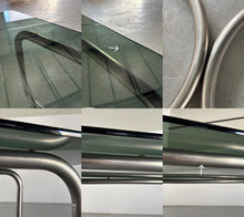 Load image into Gallery viewer, Stainless Steel Modernist Smoked Glass Dining Table with Tubular Steel Loop Frame
