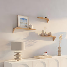 Load image into Gallery viewer, Luxury Designer wall shelves – set of 3 floating wood shelves solid wood – modern style for elegant home decor
