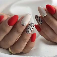 Premium Bridal Red Oval Shape Readymade Nail Art Artificial/Fake Press on Nails for Girls and Women
