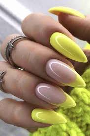 Premium French Yellow Shade Readymade Nail Art Artificial/Fake Press on Nails for Girls and Women