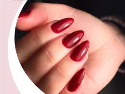 Plain Dark Red with matte french tips Readymade Nail Art Artificial/Fake Press on Nails for Girls and Women