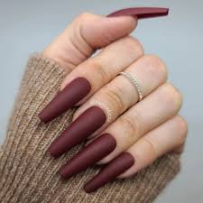 Plain Wine Shade Matte look Nail Art Artificial/Fake Press on Nails for Girls and Women
