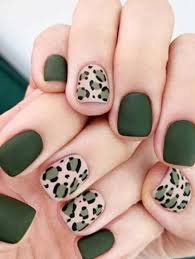Premium Dark Green Glossy with Matte Nail Art Artificial / Fake Nails / Press on Nails for Girls and Women