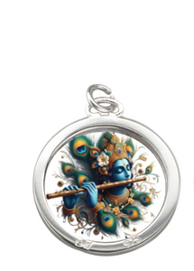 Krishna Locket , Locket with Krishna Photo, Krishna Pendant Locket with Chain