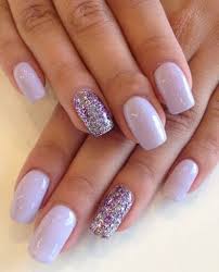 Light Purple Sober Glitter Readymade Nail Art Artificial/Fake Press on Nails for Girls and Women