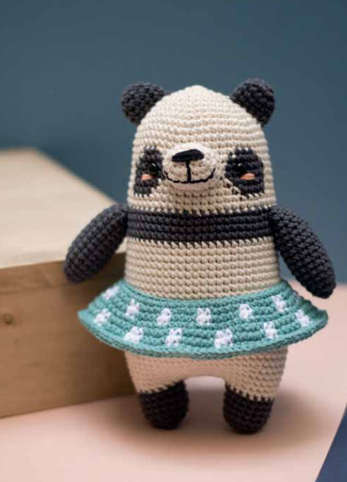 Bhavya's Woolen Animal Panda Toy making DIY Crochet Kit, Crochet Material Kit with Yarn, Crochet Needles, Tools & Accessories, Crochet Kit Starter, Crochet Beginners Kit, Crochet Tutorial, Yarn Craft Kits for Adults, Handmade