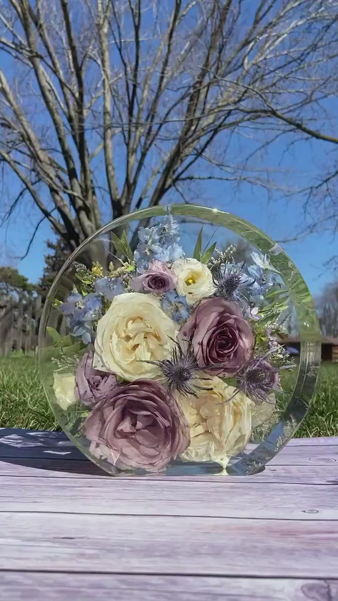 Resin Flower Preservation in Circle, Wedding Flower Preservation | Bridal Bouquet Preservation | Floral Resin | Bridal Gift | Wedding Gift | Resin Flowers | Circle