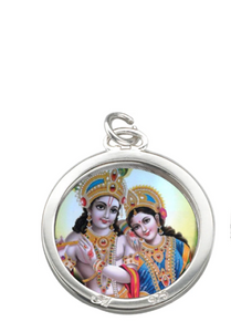 Radhe Krishna Locket , Locket with Radhe Krishna Photo, Radhe Krishna Pendant Locket with Chain