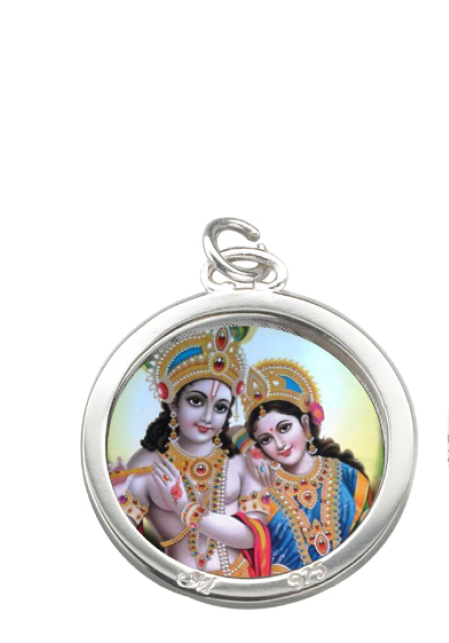 Radhe Krishna Locket , Locket with Radhe Krishna Photo, Radhe Krishna Pendant Locket with Chain