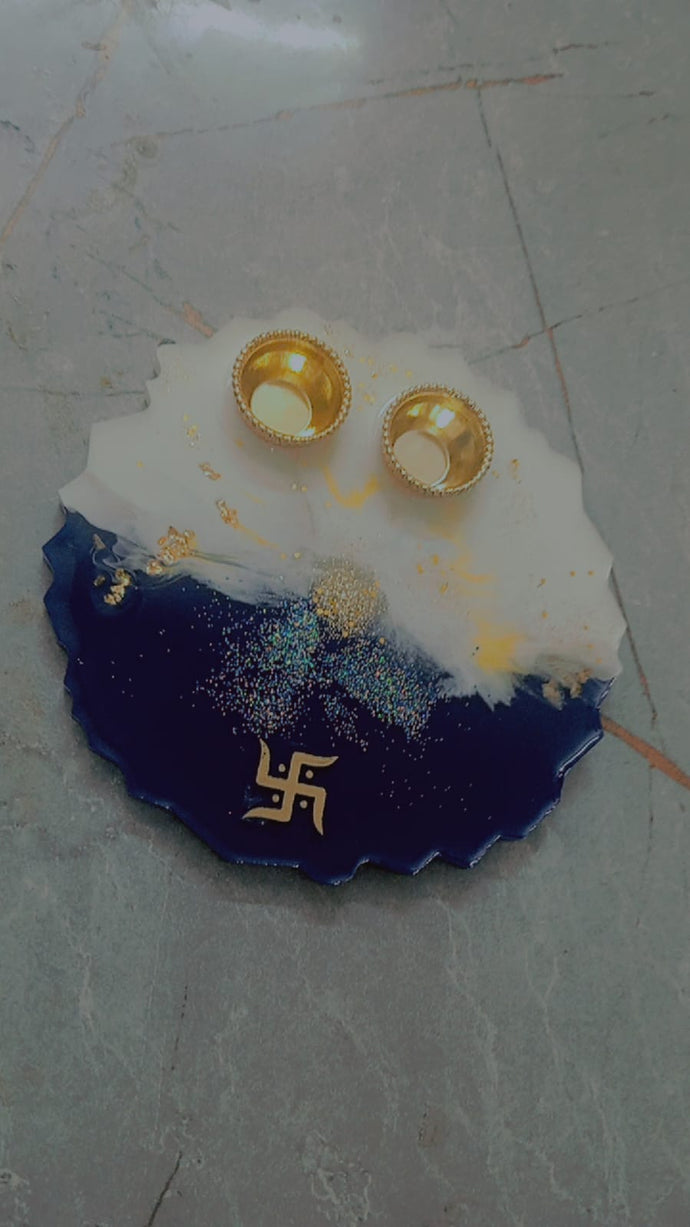 Rakshabandhan Resin Thali, Resin Thali, Customized Resin Thali for Pooja, Rakshabandhan or any occasion, size and design can be customised, Resin Art Thali