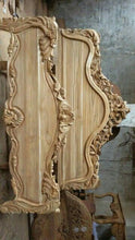 Load image into Gallery viewer, Royal handmade Wooden Carved Headboard and Base , luxury handmade wooden floral headboard.
