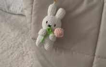 Load image into Gallery viewer, Crochet Bunny Rabbit Keychain, hand made crochet small bunny
