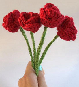 Bhavya's Roses Making DIY Crochet Kit, Crochet Material Kit with Yarn, Crochet Needles, Tools & Accessories, Crochet Kit Starter, Crochet Beginners Kit, Crochet Tutorial, Yarn Craft Kits for Adults, Handmade Craft