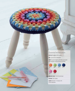 Bhavya's Round Stool Cover making DIY Crochet Kit, Crochet Material Kit with Yarn, Crochet Needles, Tools & Accessories, Crochet Kit Starter, Crochet Beginners Kit, Crochet Tutorial, Yarn Craft Kits for Adults, Handmade Craft