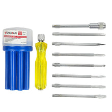 Load image into Gallery viewer, 8-in-1 Pc Screw Driver Kit With 3 Flat Blades, 3 Phillips Head, 1 Round Poker Bar, Extension Rod| Multi-purpose Tool Set Screwdriver Set BNA
