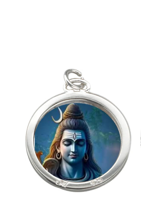 Shiva Photo Locket  , Locket with Shiv Shanker Photo, Bhole Baba Pendant Locket with Chain