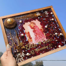 Load image into Gallery viewer, Resin Customized Varmala Preservation in India Gift Your Wedding Memories Forever Gift Home decor Resin Flower Marriage Garland/ Varmala Customized Personalized Photo Frames With Photo Upload Personalized Birthday Gift
