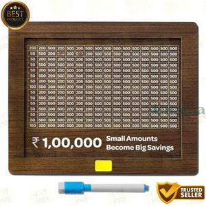 Wooden piggy bank for kids and Adults with Note Marking, Wooden Money/Piggy Bank for Kids & Adults, Savings Challenge Box