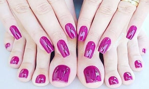 Pink - Combo of Hand and Toe Nails - Nail Art Artificial / Fake Nails / Press on Nails for Girls and Women