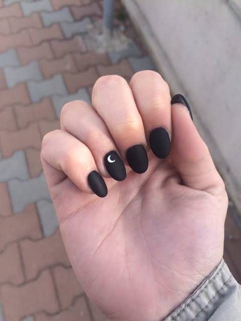 Dark Black Nail Art Press On/ Fake Nails - Readymade /Ready to wear - for Girls and Women